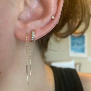 14k Solid Gold Ear Threader
